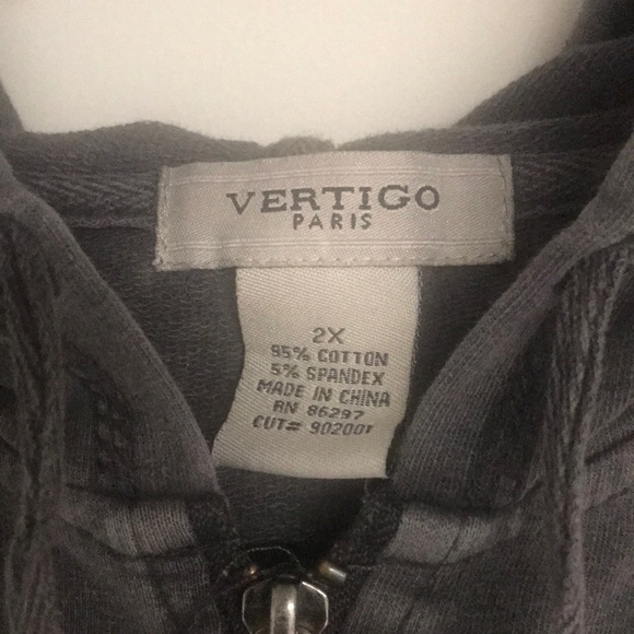 Jogging suit jacket with hood. Gray. Size 2xl - Picture 3 of 6